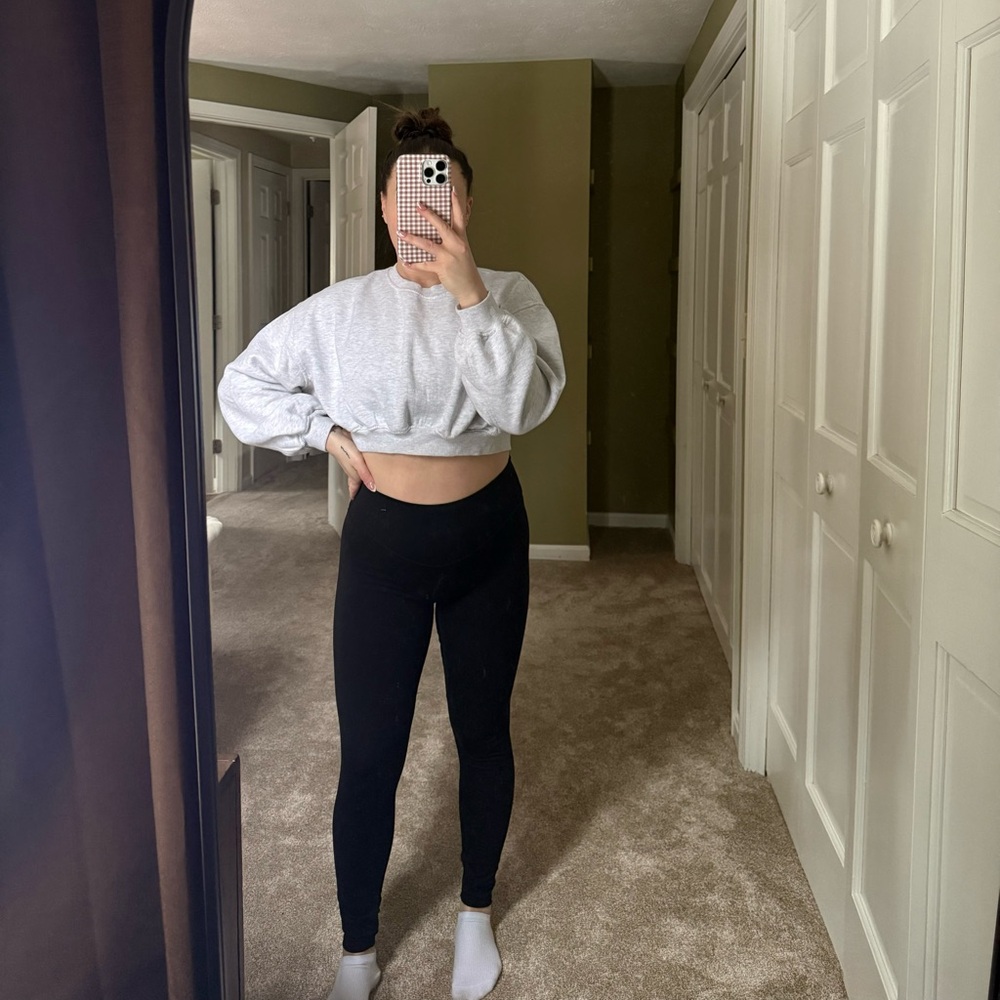 Zara Light Gray Crewneck Sweatshirt